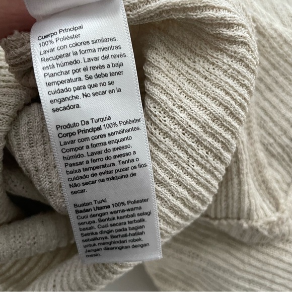 Topshop Maternity Maxi Ribbed Dress Long Sleeve Cream Size 12 Large - Picture 2 of 12